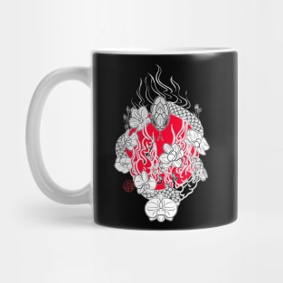 Japanese snake and orchids Mug